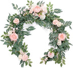 Ling's moment Pink Artificial Flower Garland Wedding Arch 6 FT by LingsMoment
