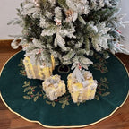Green Christmas Tree Skirt Velvet 36 Inch - Dark Green Xmas Decorations - Image 6