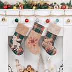 LUBOT New 3 Pack Christmas Stocking 20" Red Green Plush Plaid Mix and Match Classic Rustic Farmhouse Country Cotton Fireplace Hanging Xmas Stockings Decorations for Family Holiday Season Decor - Image 4