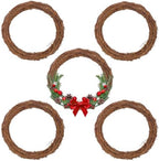 5 Pcs 12 Inch Natural Grapevine Wreath Set, Hand-Woven Vine Branch Wreaths for DIY Crafts, Christmas Decorations, Home & Event Styling by KUKLIPJIM