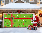 HunnmingRe 16 x 7ft Christmas Garage Door Cover, Red and Green Polka Dots - Image 6