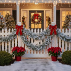 Suncalla 2 Pcs 9 ft Alaskan Pine Artificial Christmas Garland, White - Image 3