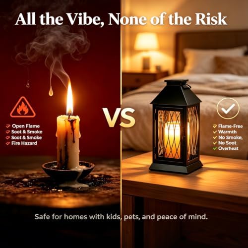 Candle Warmer Lamp with Timer, Farmhouse Rustic Lantern - Image 5