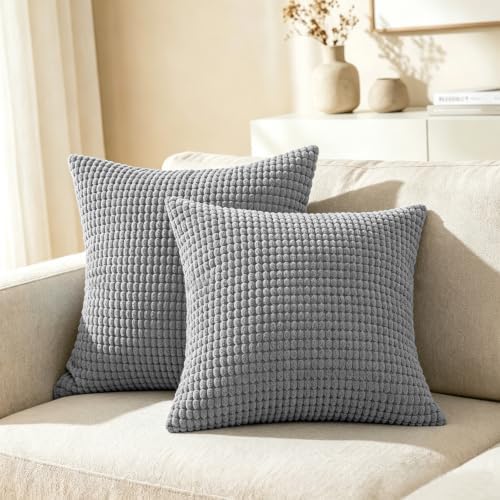 CaliTime Decorative Couch Throw Pillow Covers 26 X 26 Inches Medium Grey by CaliTime