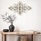 POBKING Ornate Scroll Wall Decor, Enchanting Leaves Wall Art - Metal Leaves & Flowers Over Door, Black Metal, The Door Wall Decor - Image 7