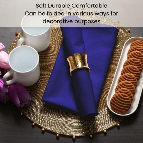 Cotton Clinic Cloth Dinner Napkins - Perfect Everyday Use Table Napkins - Soft Durable Washable - Ideal for Party Wedding Christmas Easter - Set of 12-20x20 inches Navy Blue Napkins - Image 5