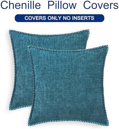 CaliTime Decorative Couch Throw Pillow Covers 22 X 22 Inches Ocean Blue - Image 6