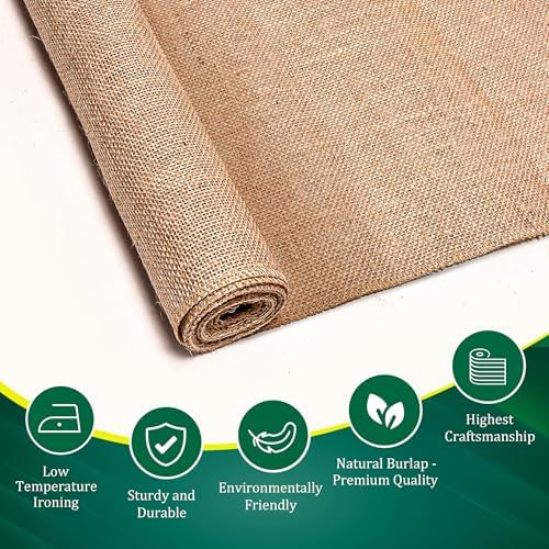 Burlap Table Runners (Pack of 6) – 14”x 108” - No-Fray Finished Edge Premium Quality Natural Table Runner – No Odor, Eco-Friendly Burlap Runner, Perfect for Rustic Table Decor and Other DIY Crafts - Image 3