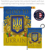 Glory to Ukraine Garden Flag - Set with Stand Support Cause Ukrainian - House Decoration Banner Small Yard Gift Double-Sided Made in USA 13 X 18.5 - Image 4
