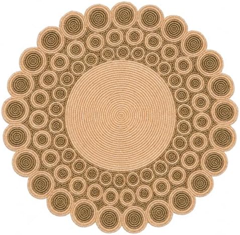 Myrish Handmade Beaded Decorative Placemats, Glass Bead Table Mats for Dining Table, Wedding, Holiday, Festival and Home Decor (Champagne Gold Round) by Myrish