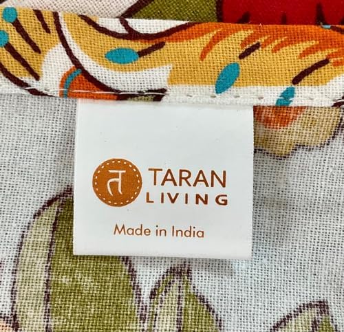 TARAN LIVING Cotton Cloth Napkins Natural Reusable Fall Dinner Napkins Reusable Machine Washable Fabric for Events, Gift, Home Decor - Kaveri, 20x20 Inches (Pack of 12) - Image 7