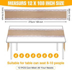 Hortsun 12 Pcs Burlap Table Runners White Lace 12 x 108 Inches,Delicate - Image 2
