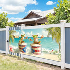 6 * 13ft Vibrant Puerto Rico Garage Door Banner, Tropical Island Scenery Decoration Flag, Vintage Castle Photo Prop Background, National Pride Garage Door Cover for Outdoor Party Festive Scene Decor - Image 5