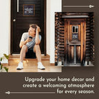Wall Things Co. Interchangeable Welcome to our Home Sign for Front Door with 14 Changeable Magnets, Seasonal Front Porch Decorations, Rustic Farmhouse Home Decor, 16x16 Inch - Image 3