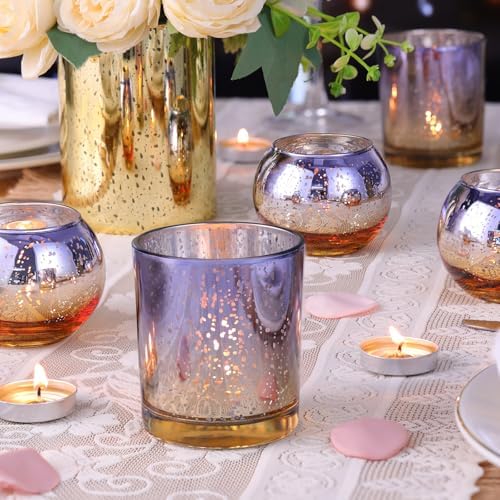 Volens 30pcs Assorted Purple Votive Candle Holders, Large Glass Votives - Image 3