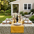 Solino Home 100% Pure Linen Dining Table Runner Yellow, Fete 14 x 132 in - Image 2