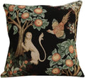 Medieval Lion & Pheasant Forest Black Tapestry Throw Pillow Cover 19 x 19in by CCharlotteHomeFurnishings