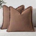 MIULEE Linen Decorative Fall Euro Throw Pillow Covers Dark Coffee 28x28 by MIULEE