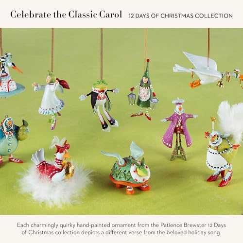 MACKENZIE-CHILDS Patience Brewster 12 Days Christmas Ornament, Decorative Hanging Ornament for Christmas Tree, Pack of 12, Mini Ornaments Set - Image 3