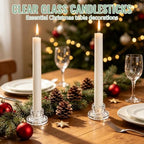 48 Pcs Glass Taper Candle Holders, Clear Candlestick Holders Short Tapered Candle Holder Set, Candle Stick Holder Decor for Table Centerpiece Wedding Party Advent Christmas Home Decorations - Image 4