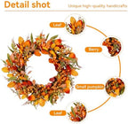 Pinkpum 22" Fall Wreath for Front Door Pumpkin Artificial Wall Decor Autumn - Image 3