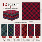 Mixweer 24 Pack Christmas Cloth Napkins Bulk, 15 x 15 Inch Square - Image 2