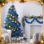 Silipull 5 Pcs 2.3 ft Large Christmas Ball Garland Ornaments, Blue - Image 4