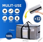 TAILI 12 Pack Silver XXL Moving Bags,Storage Bags with Visible Window - Image 2