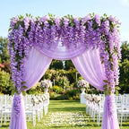 Lyrow 60 Pack Artificial Purple Wisteria Floating Garland, Ceiling Hanging Flower Vines, Enchanted Themed Decorations, Whimsical Party Coquette Aesthetic Fairy Room Decor, Garden Wedding Wall Decor - Image 4