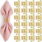 Napkin Rings Set of 24 Napkin Rings for Table Valentine's Day Wedding Christmas Decor (Gold, S) by Zioliopaner