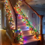 TW SHINE 30 FT Pre-Lit Christmas Garland Decorations, 100 LED Lighted Artificial Pine Garlands with 8 Modes, Green Garland for Indoor Outdoor Door Home Stairs Holiday Decor, Multi-Colored - Image 4