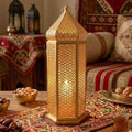 Vela Lanterns Decorative Indoor Gold Moroccan Floor Lantern, Extra Large by VelaCandleLanterns