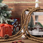 ZenNex 65.6Ft Christmas Wooden Bead Garland 2 Pcs Long Bead String,Deepgold - Image 3