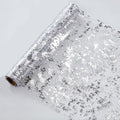 Snowkingdom Silver Table Runner, Sequin Glitter Foil Metallic Mesh Runner Roll 11 Inch x 49 Feet, Silver Table Decorations Centrepiece for Wedding Birthday Party Christmas Baby Shower by Snowkingdom