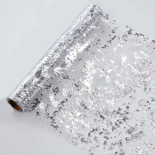 Snowkingdom Silver Table Runner, Sequin Glitter Foil Metallic Mesh Runner Roll 11 Inch x 49 Feet, Silver Table Decorations Centrepiece for Wedding Birthday Party Christmas Baby Shower by Snowkingdom