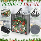 6 Pcs Christmas Wreath Storage Container 26 x 26 x 8.7 Inch Bags, Gray - Image 3