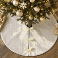 Blueweenly 48 Inch Christmas Tweed Tree Skirt Faux Vintage Linen Cream White Tree Skirt Rustic Farmhouse Trees Skirts for Christmas Trees Winter Holiday Decorations by Blueweenly