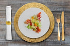 13 Inch Round Elegant Serve ware Charger Plates with Matching Napkin Rings, Wedding, Dinner party, Event - Choose from our Variety of Styles and Quantities (12, Moslem Gold) - Image 2
