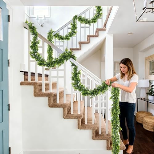 RECUTMS 3Pcs Artificial Bamboo Leaves Vine Fake Green Hanging Vine Plants - Image 5