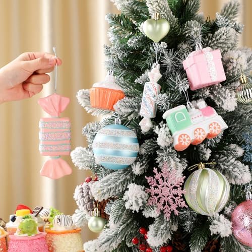 Halloscume 80 Pcs Christmas Tree Ornament Dessert Cupcake Candy, Sweet - Image 4