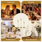 72 Pack Brass Metal Taper Candle Holders Set,Vintage Metal Candlestick - Image 5