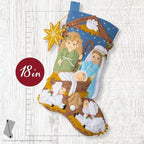 Bucilla, 18" Felt Applique Stocking Making Kit, for DIY Arts and Crafts Projects, Little Blessed Nativity - Image 3