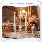 Sieral 24 Pcs Clear Taper Candle Holders 4'' Tall Candlestick Glass Holders Bulk Decorative Striped Design Stand Wedding Stick Holder for Anniversary Party Dining Table Festival Decor - Image 5
