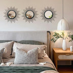 3 Set Sunburst Round Mirrors for Wall Decor Bedroom Bathroom - Image 5
