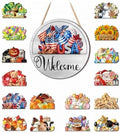 Interchangeable Welcome Sign for Front Door, Seasonal Wooden Door Decor by Unknown