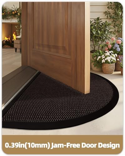 Color&Geometry Outside Welcome Front Door Mat, 24"x36" Half Circle Brown - Image 5