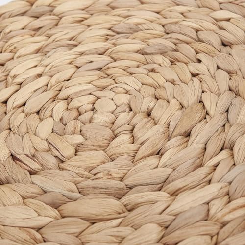 6 Pack Woven Placemats, Round Wicker Placemats, Rattan Place mats, Natural Hand-Woven Water Hyacinth Table Mats, Braided Straw Table Mats for Dining Table (15 inch) - Image 3
