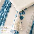 Boho Throw Pillow Covers Tufted Farmhouse Pillowcase with Tassels - Image 2