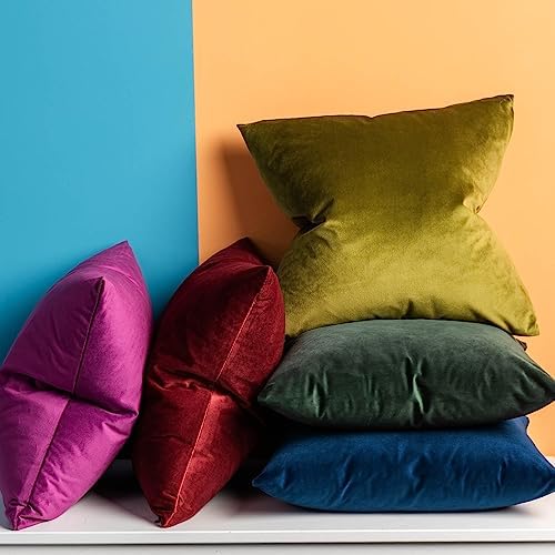 JUSPURBET 28x28 Euro Velvet Throw Pillow Covers Set of 2,Navy - Image 5