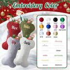 Personalized Dog Christmas Stockings,Custom Embroidered Pet Name & Bone Shape Stocking for Pet,Premium Cable Knit 15.7” Large Dog Stocking for Fireplace Holiday Decor Gifts(6 Pack) - Image 4